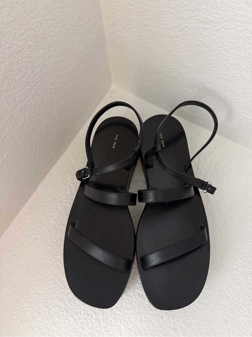 The Row Leather Slingback Platform Sandals – Black | EU 39.5 / US 9.5